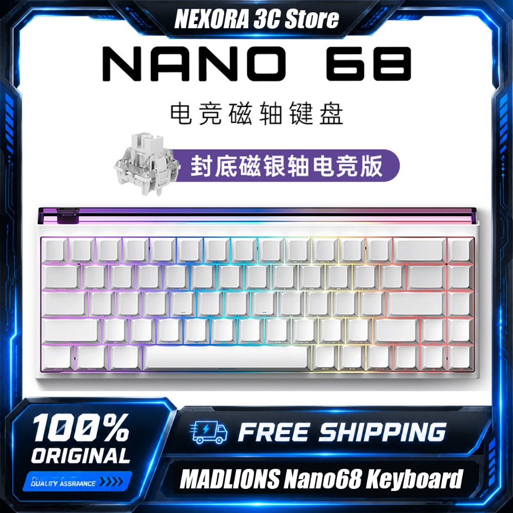 Gaming Keyboard Hall Effect Switches - MADLIONS Nano68 Magnetic Switch Keyboard Hall