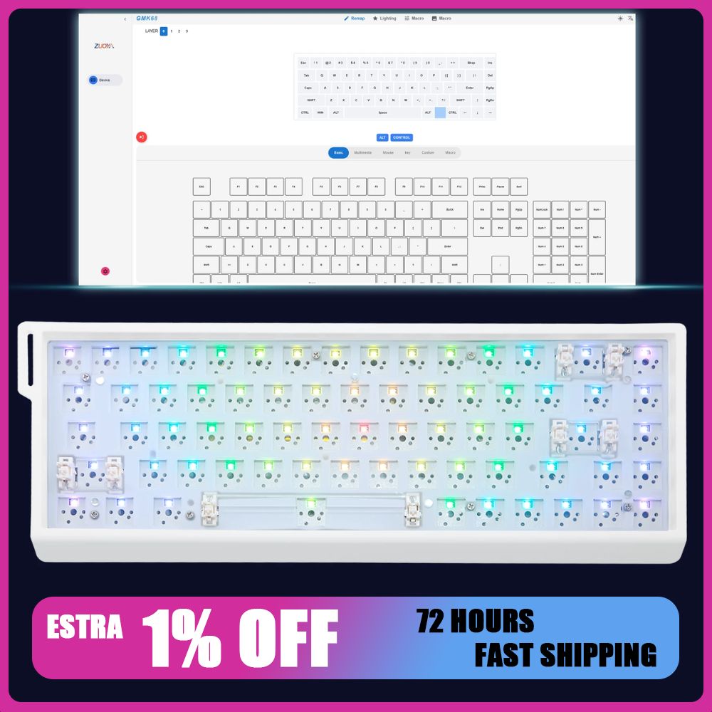 Hot Swap Pcb - ZUOYA GMK68 Mechanical Keyboard Kit Three