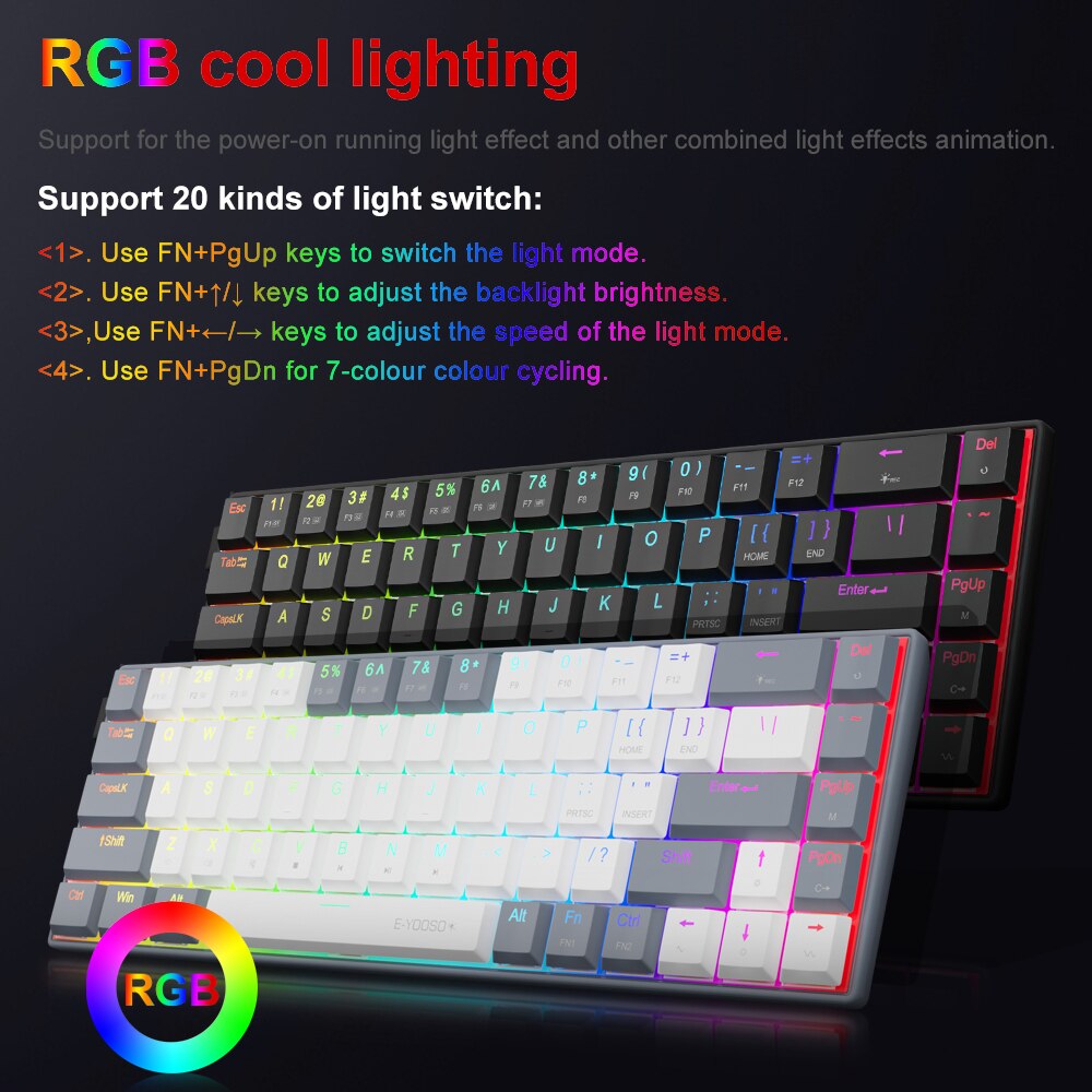 E-YOOSO A68 RGB Mini Slim USB  - огляд і ціна Gaming Keyboard Mobile