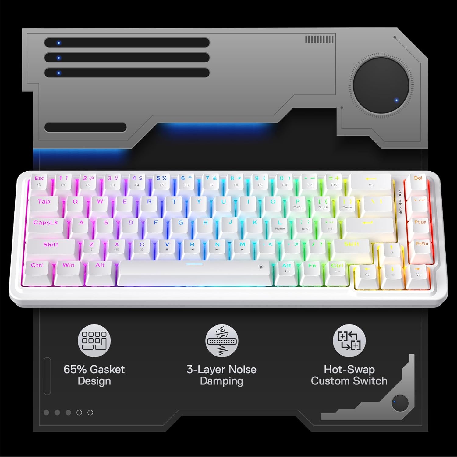 Redragon K709 65% Wired Gasket - огляд і ціна Gaming Keyboard No Noise