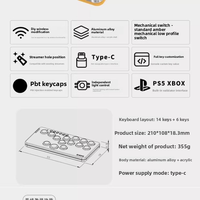 DOIO KBGM-H06M+ Portable Gamin - огляд і ціна Gaming Keyboard Mini Mechanical