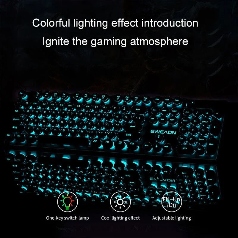 Retro Punk Mechanical Feel Key - огляд і ціна Gaming Keyboard No Rgb