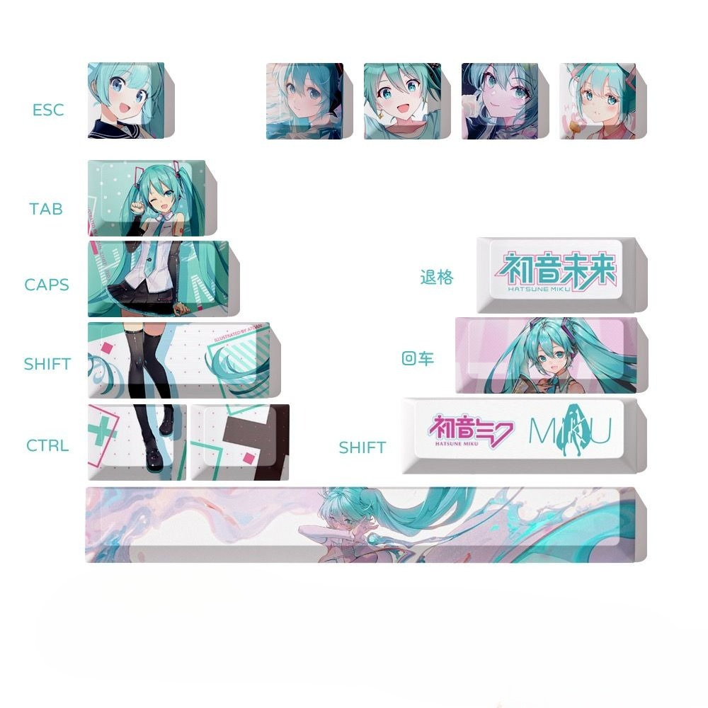 Hatsune Miku Keycaps, OEM Heig - огляд і ціна Gaming Keyboard Mechanical