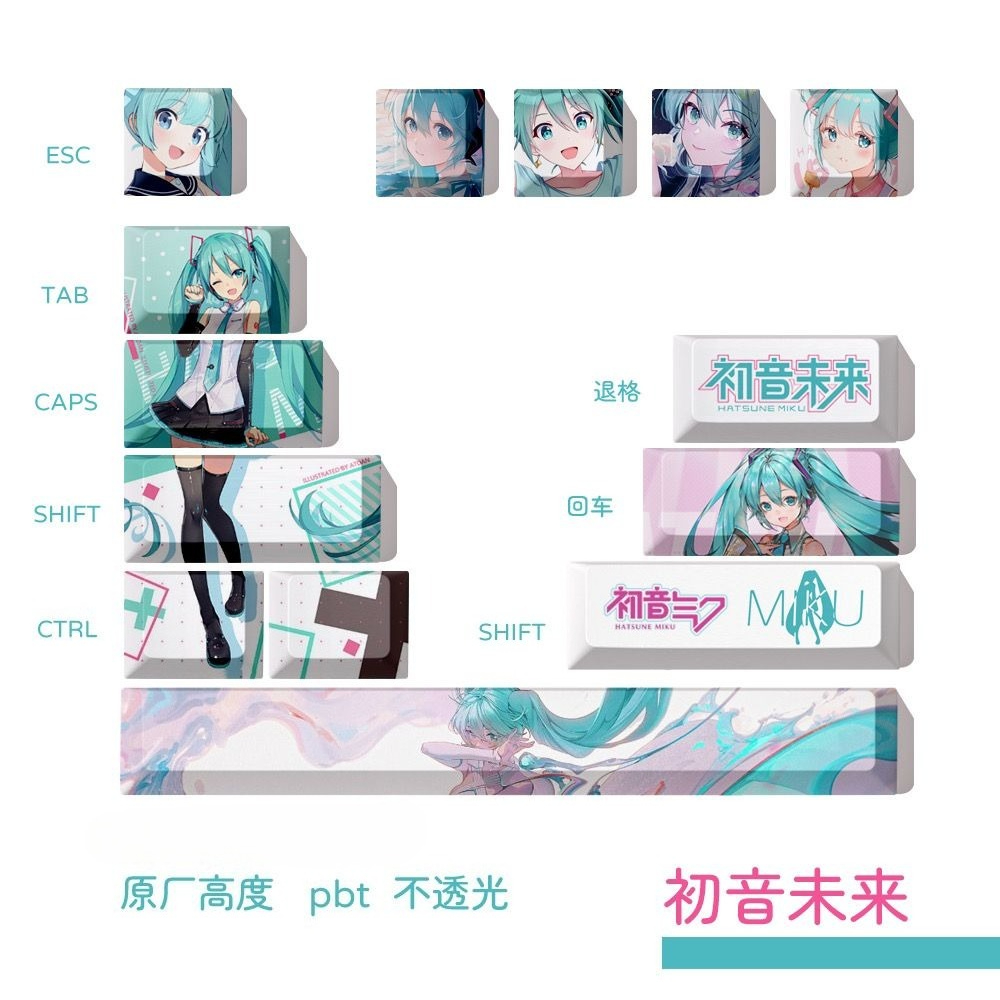 Hatsune Miku Keycaps, OEM Heig - огляд і ціна Gaming Keyboard Mechanical