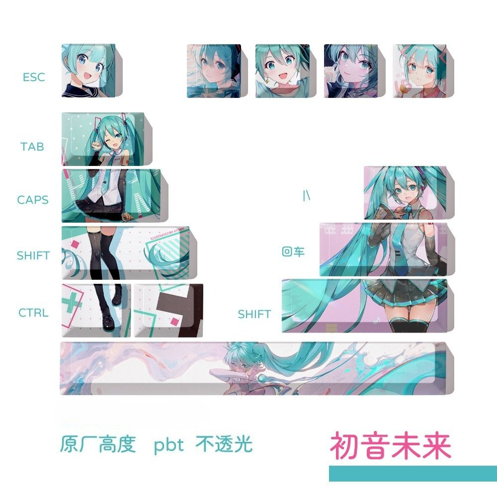 Hatsune Miku Keycaps, OEM Heig - огляд і ціна Gaming Keyboard Mechanical