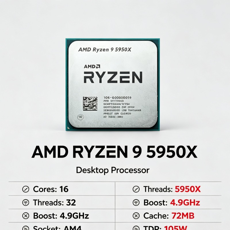 AMD Ryzen 9 5950X 16 Core 32 T - огляд і ціна Amd Cpu Ryzen 9