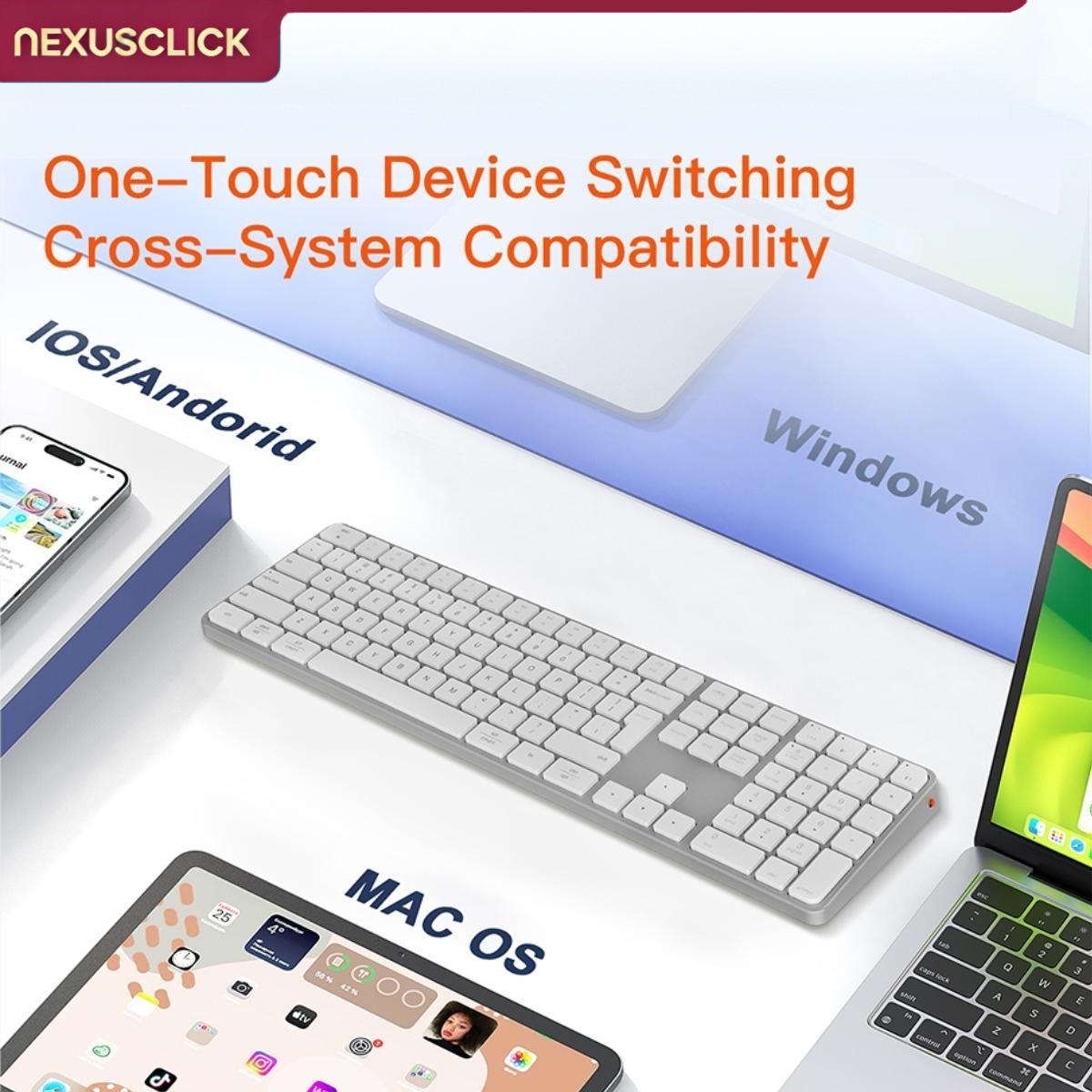 NexusClick 109 Keys Slim Dual  - огляд і ціна Gaming Keyboard Bluetooth