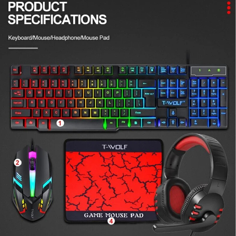 Spanish Russian Keyboard Layou - огляд і ціна Gaming Keyboard Mouse And Headset Combo