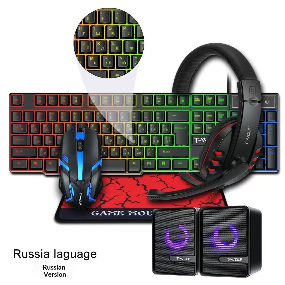 Spanish Russian Keyboard Layou - огляд і ціна Gaming Keyboard Mouse And Headset Combo