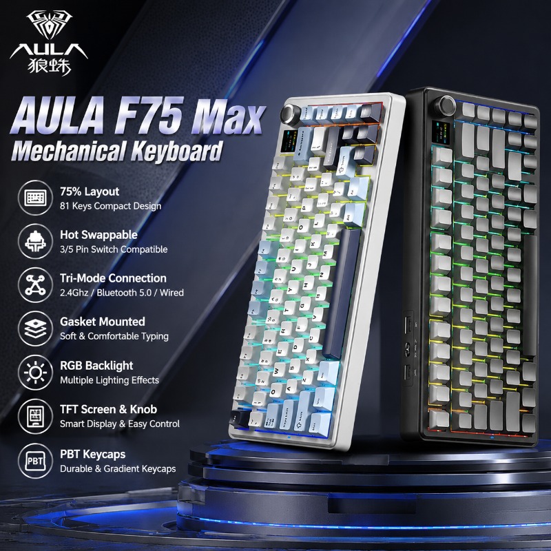 AULA F75 Max Mechanical Keyboa - огляд і ціна Gaming Keyboard Mechanical