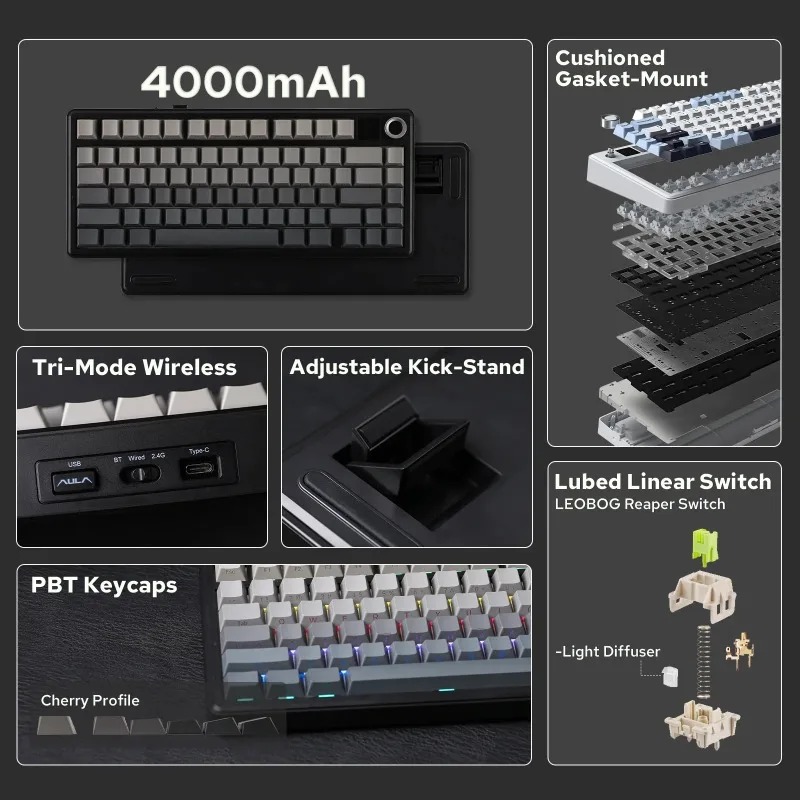 AULA F75 Max Mechanical Keyboa - огляд і ціна Gaming Keyboard Mechanical