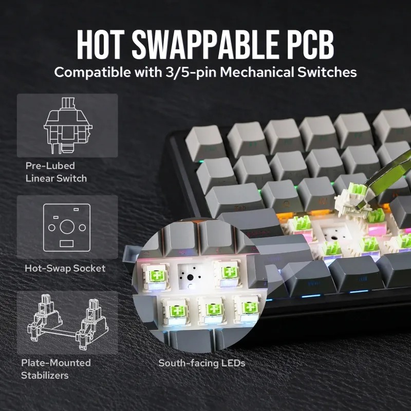 AULA F75 Max Mechanical Keyboa - огляд і ціна Gaming Keyboard Mechanical