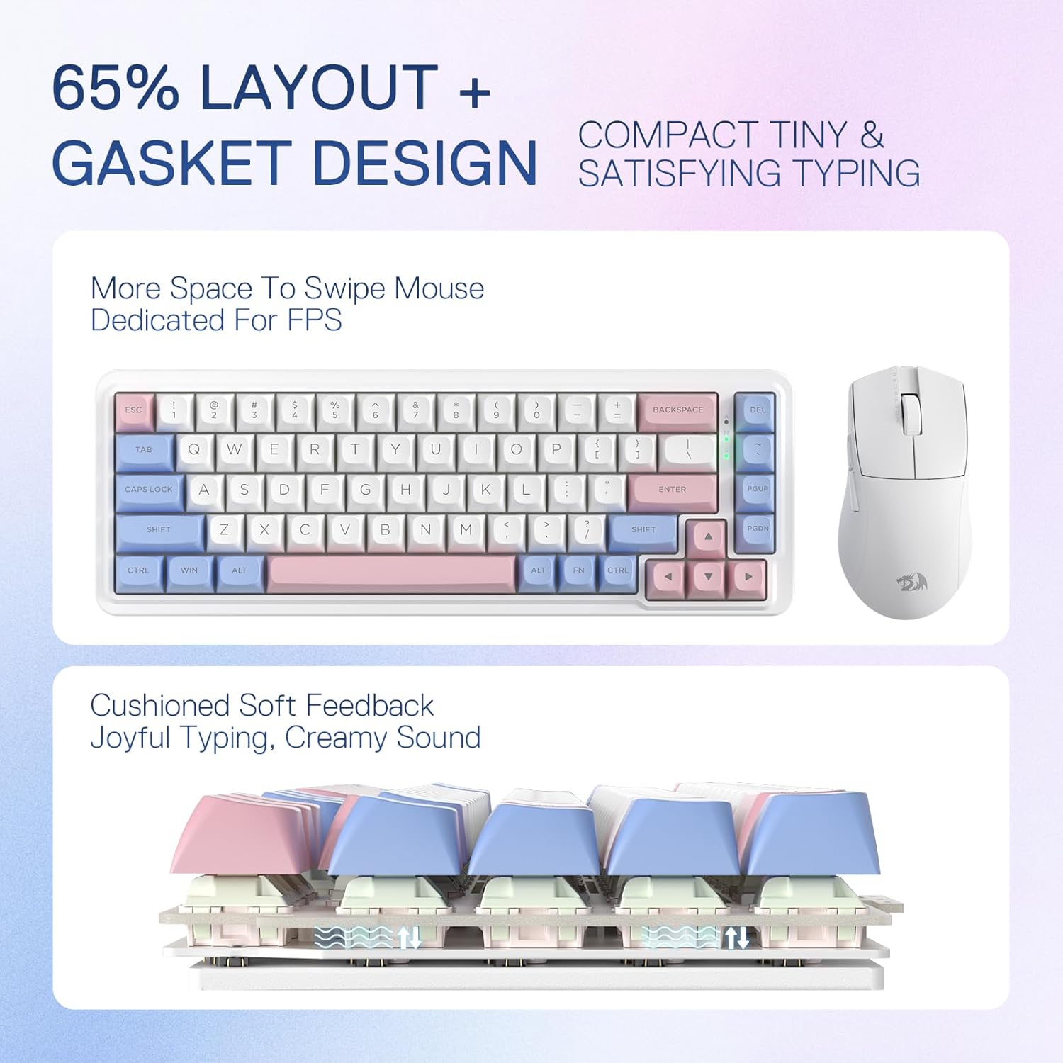 Redragon K709 PRO 65% Wireless - огляд і ціна Gaming Keyboard No Noise