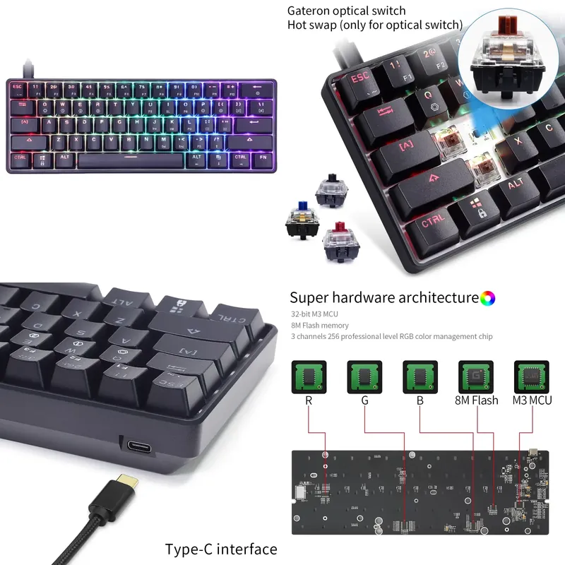 Dropshipping Skyloong Gk61 Sk6 - огляд і ціна Gaming Keyboard Mechanical