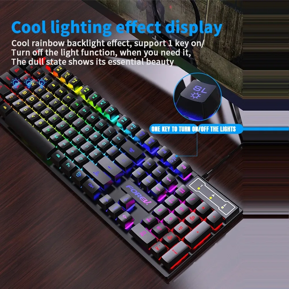 104 Key Backlit Mechanical Key - огляд і ціна Gaming Keyboard Mouse And Headset Combo