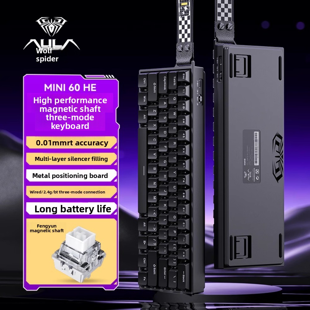 AULA MINI60HE three-mode magne - огляд і ціна Gaming Keyboard Mini Mechanical