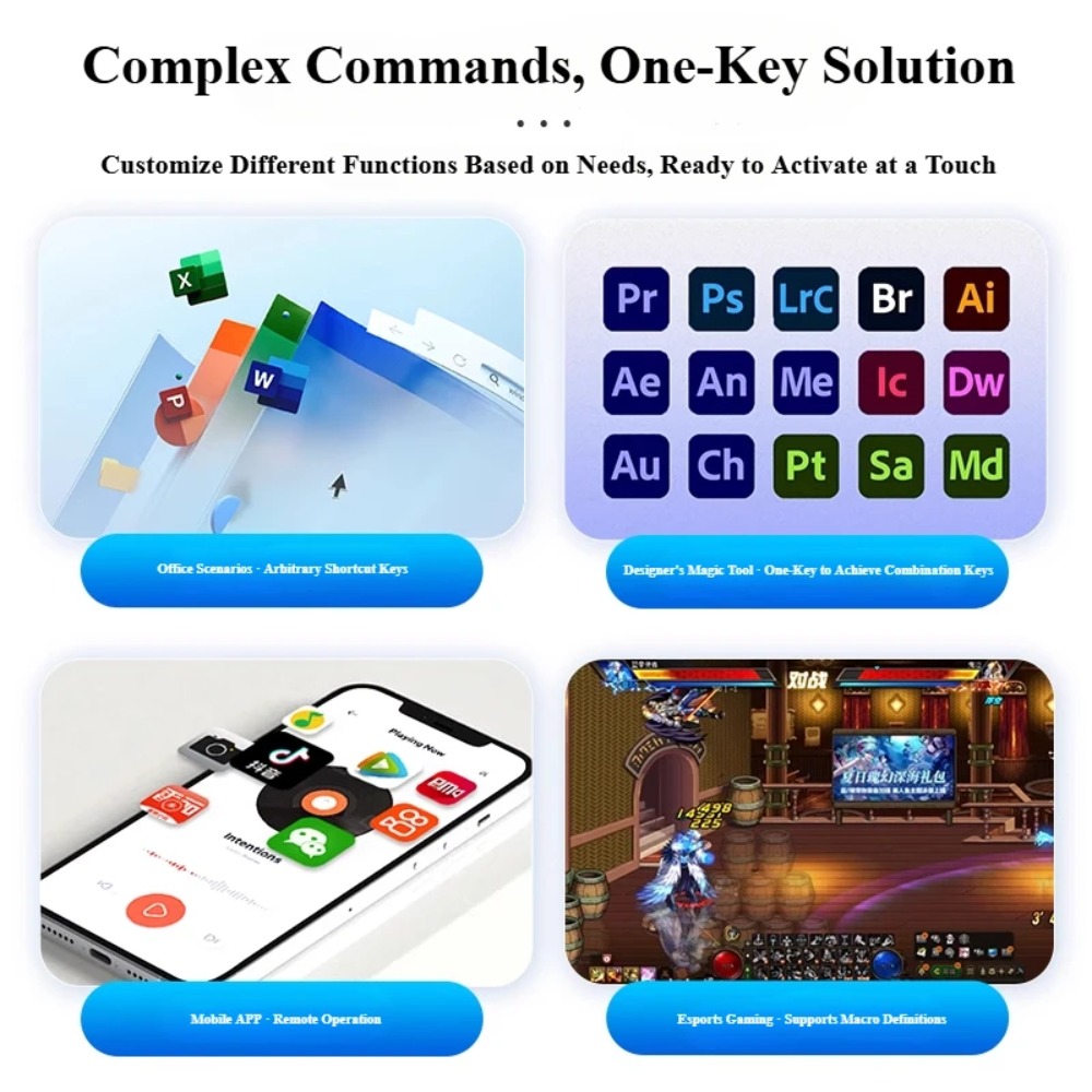 MK424Pro 4-Key Wireles Mini Ke - огляд і ціна Gaming Keyboard Mini Mechanical