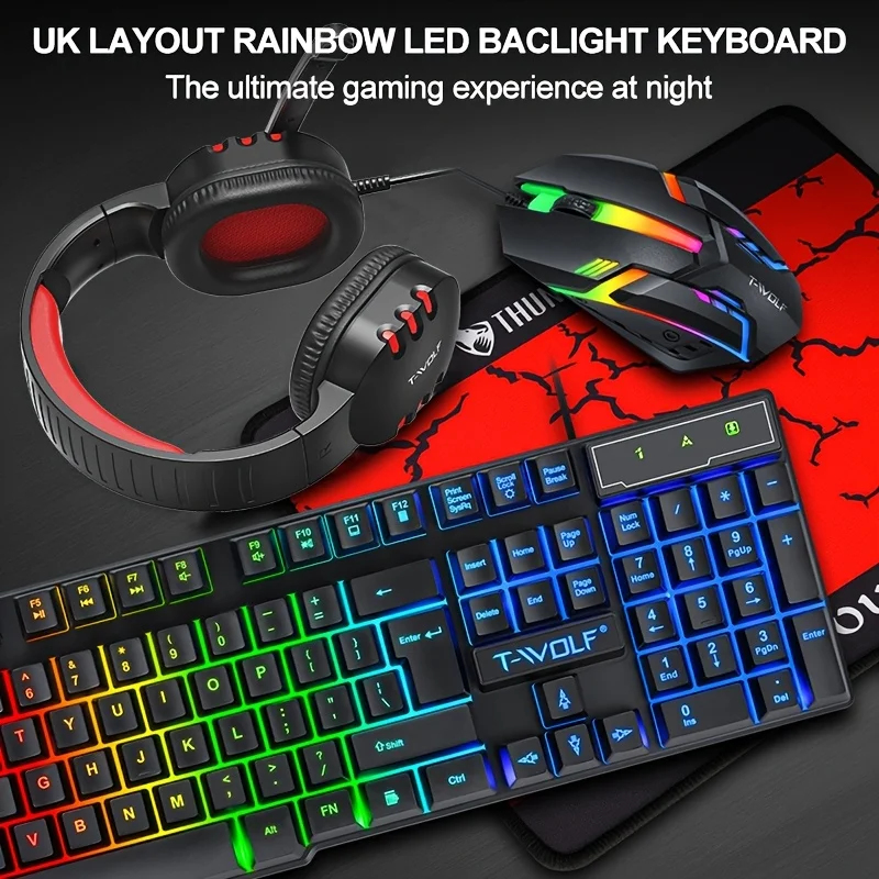 2026 4-In-1 Wired Gaming Keybo - огляд і ціна Gaming Keyboard Mouse And Headset Combo